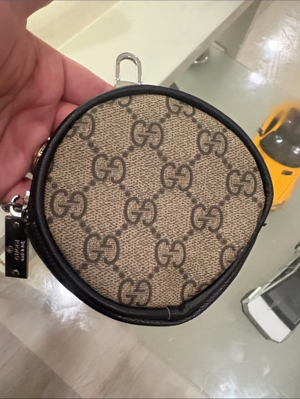 Leather Black Gucci Maxi GG coin purse leather black